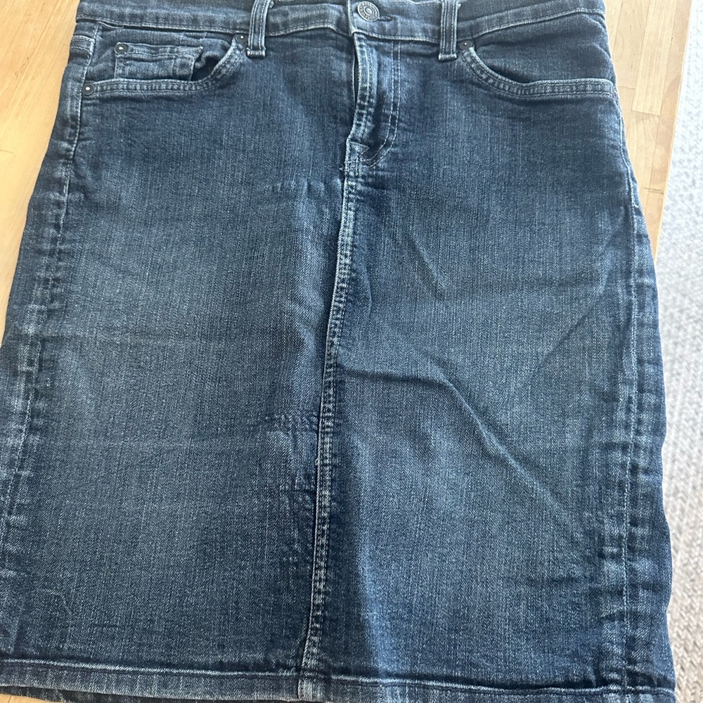 7 for all mankind dark denim stretchy skirt